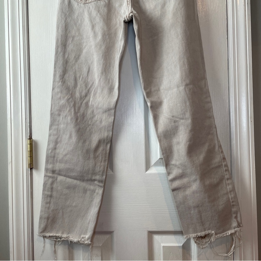 BDG Urban Outfitters Beige Distressed High Rise Slim Straight Jeans 26 - Picture 9 of 16
